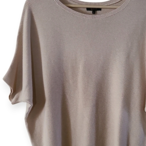 Quince Lightweight Cotton Cashmere Link Stitch Dolman Sweater Cream Color - Picture 6 of 17